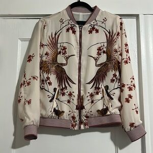 Genuine People Light Jacket Bomber Style - Bird Design
